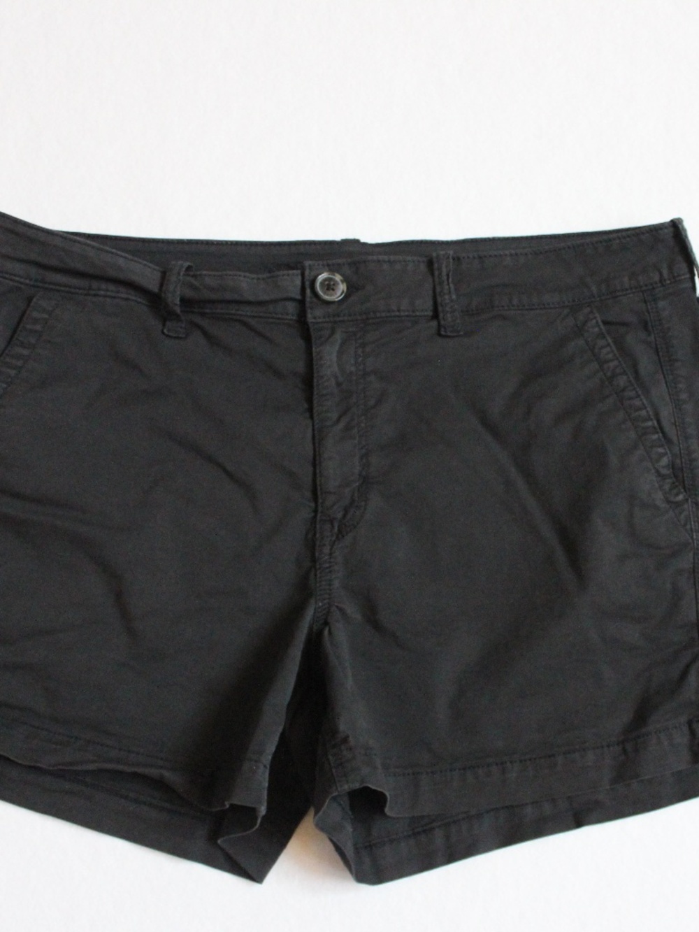American Eagle Midi Chino Shorts Black Cotton Blend 14